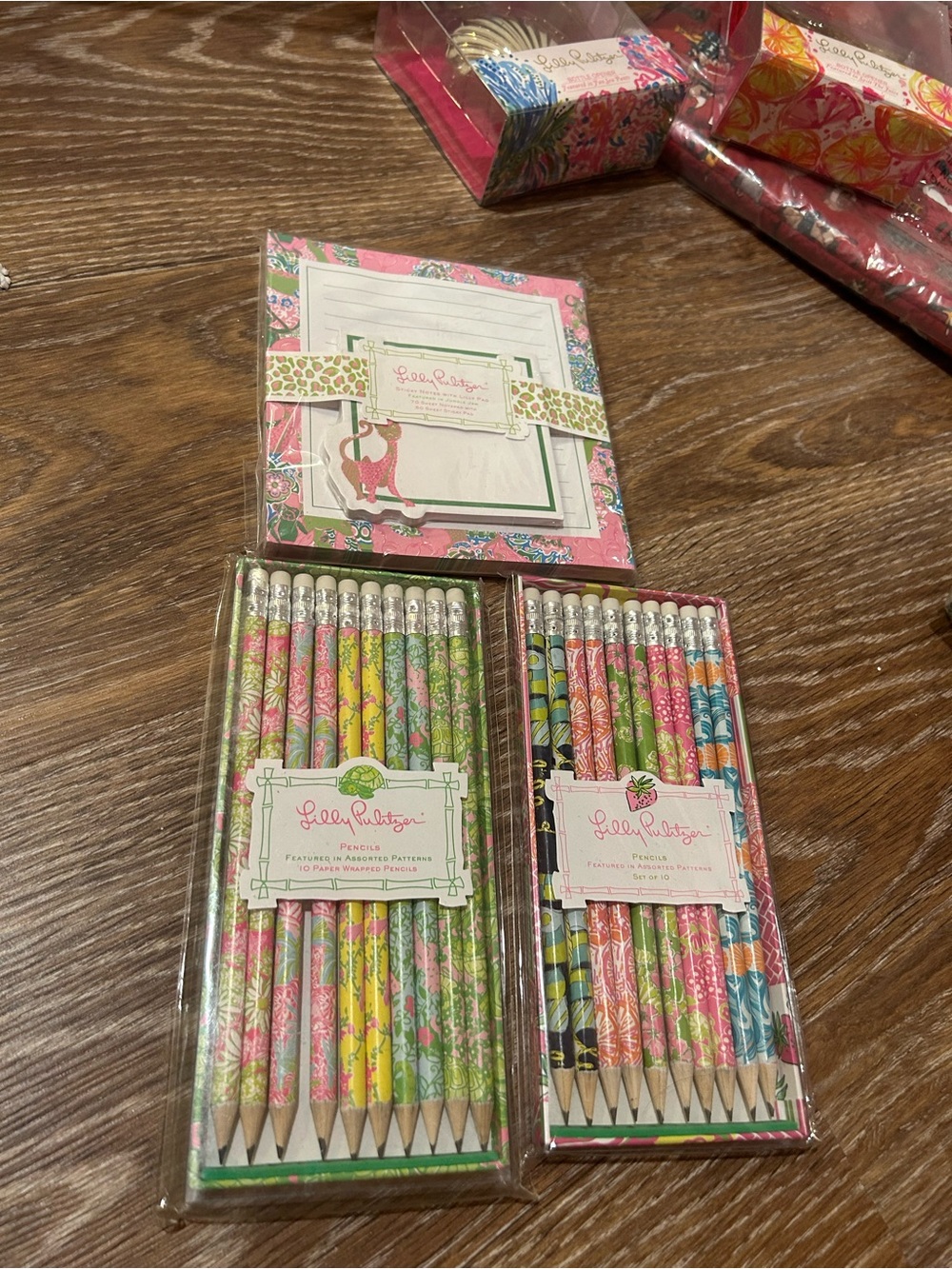 Lilly Pulitzer Floral Pencil Sets in Pink, Green, Yellow, Blue